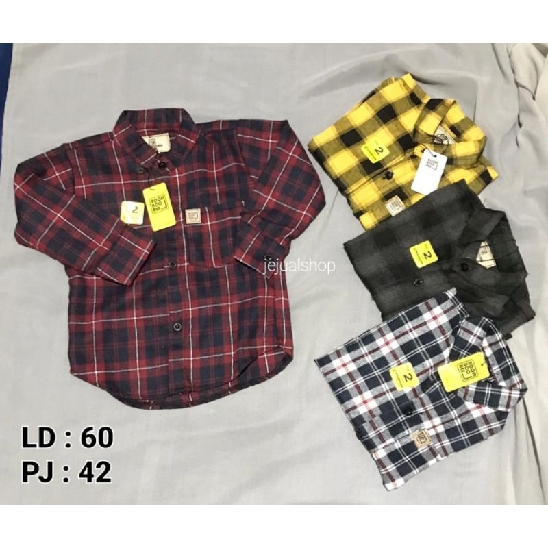 KEMEJA FLANEL ANAK BOOMBOOBEE SZ 2/KEMEJA LENGAN PANJANG/KEMEJA ANAK KERASANGHAI/KEMEJA FLANEL MURAH
