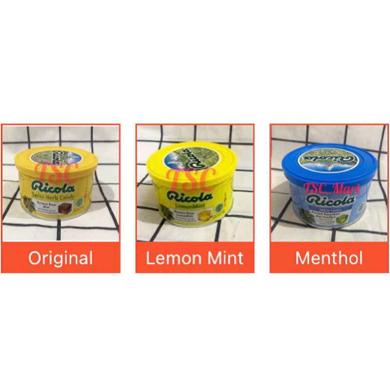 

Permen Ricola Swiss Herb Candy / Lemon Mint / Permen rasa Mint / Lemon / Menthol