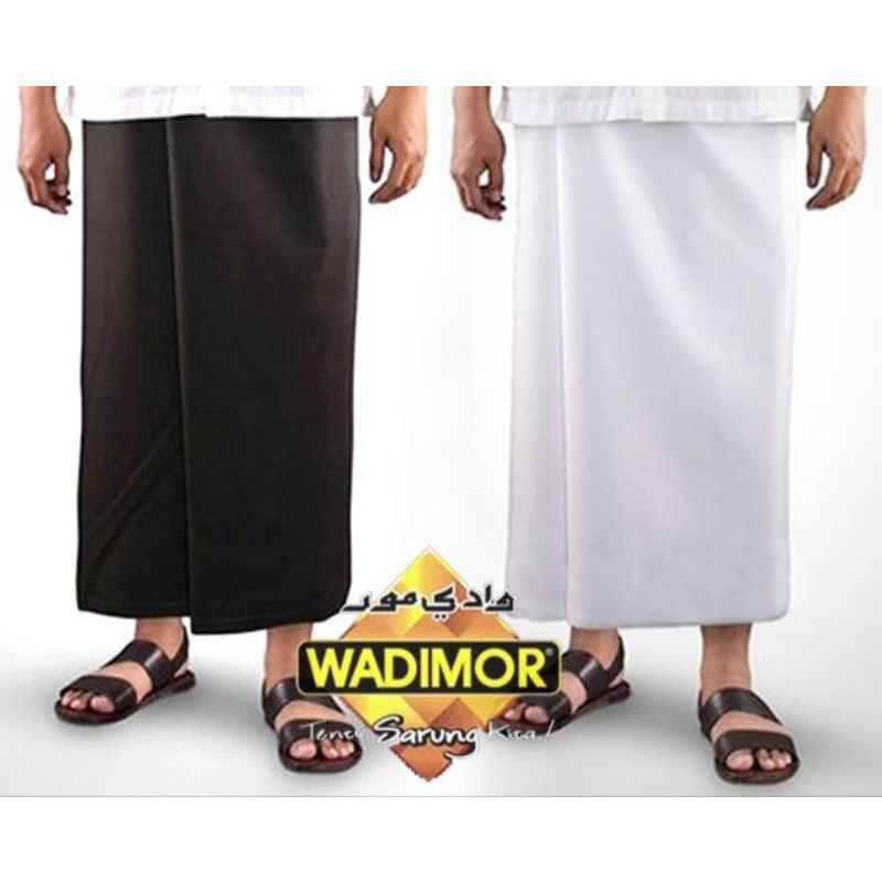 SARUNG WADIMOR HITAM POLOS DAN PUTIH TUMPAL KAIN SAMPING SHOLAT