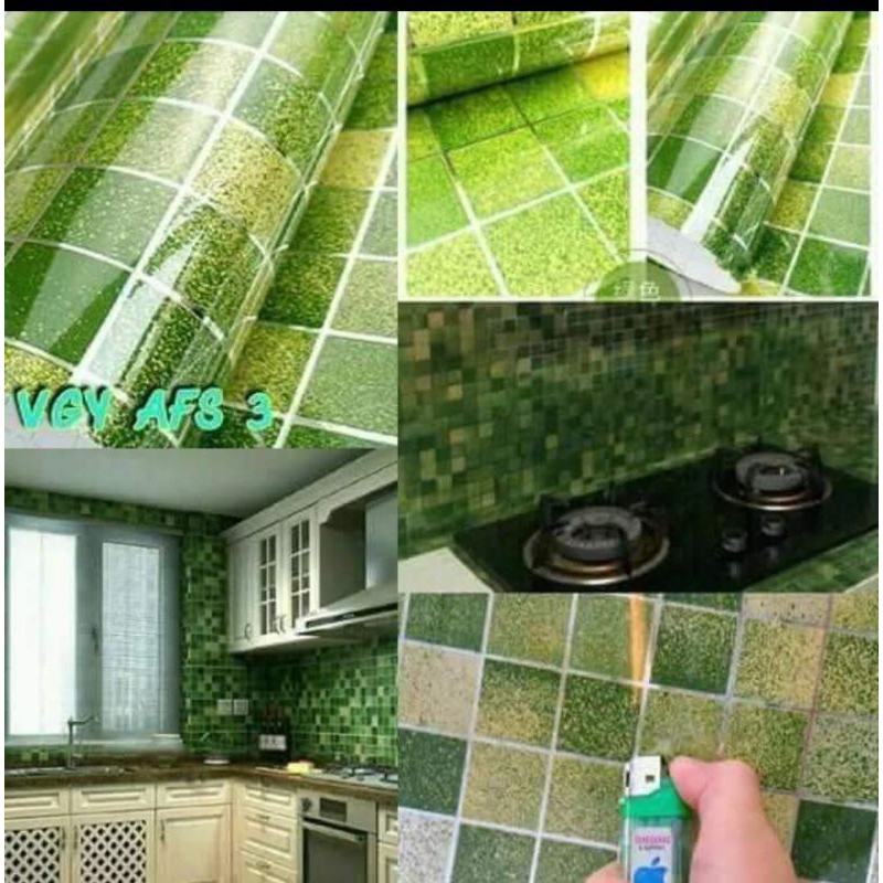 Walpaper stiker dapur Tahan api dan tahan air Uk 45cm*5m Promo motif yg ready sesuai gambar NICE BAG