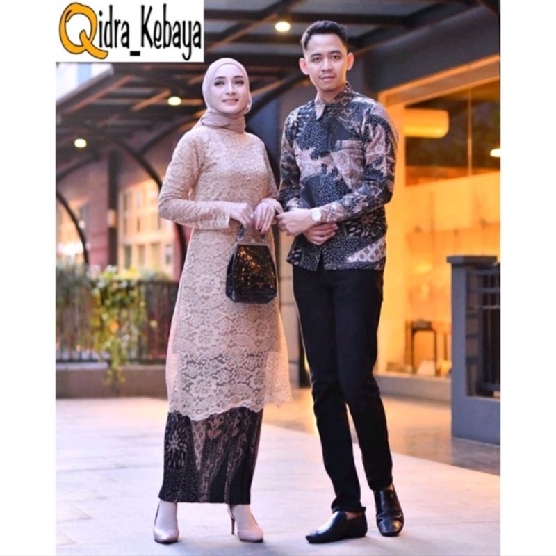 Kebayashopp - Couple Tunik Brokat TERMURAH Set Kemeja Batik Pria Dewasa Lengan Panjang couple kebaya tunangan wisuda/couple kebaya keluarga/couple kebaya moderen/couple tunik/couple kebaya jumbo