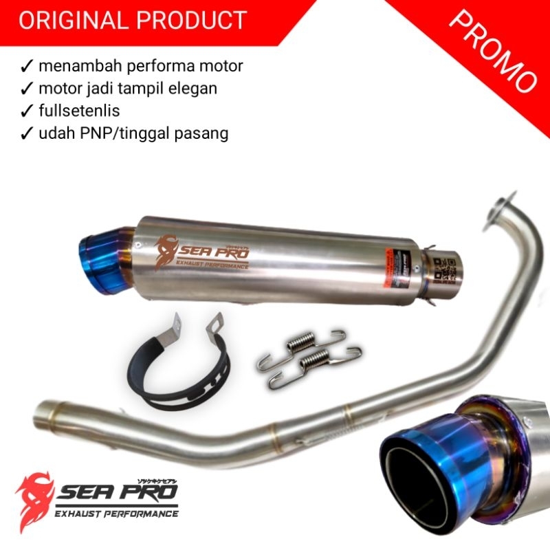 Knalpot Racing Inlet 50mm fullset CBR150 GSX R15 VIXION SATRIA FU SONIC CB150 ori Sea Pro