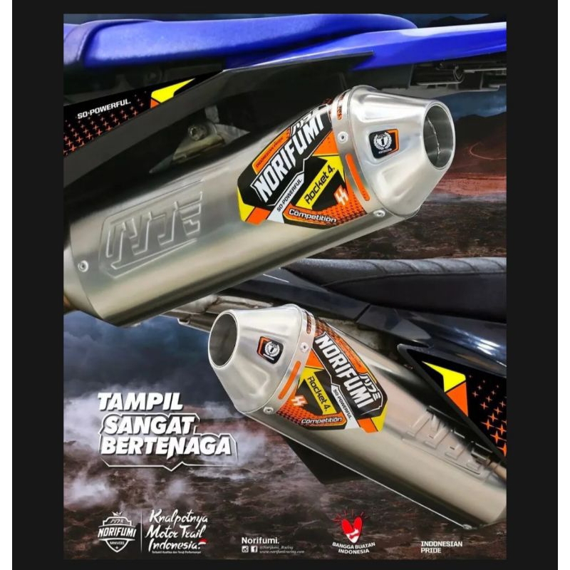 KNALPOT NORIFUMI ROCKET4 STANDART COMPETISII  KLX/DT 150 KLX140 DAN CRF150 WR155