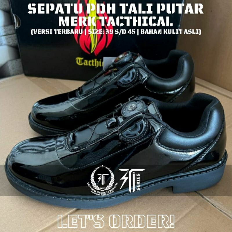 Sepatu PDH Tali Putar Merk Tactical / Tacthical