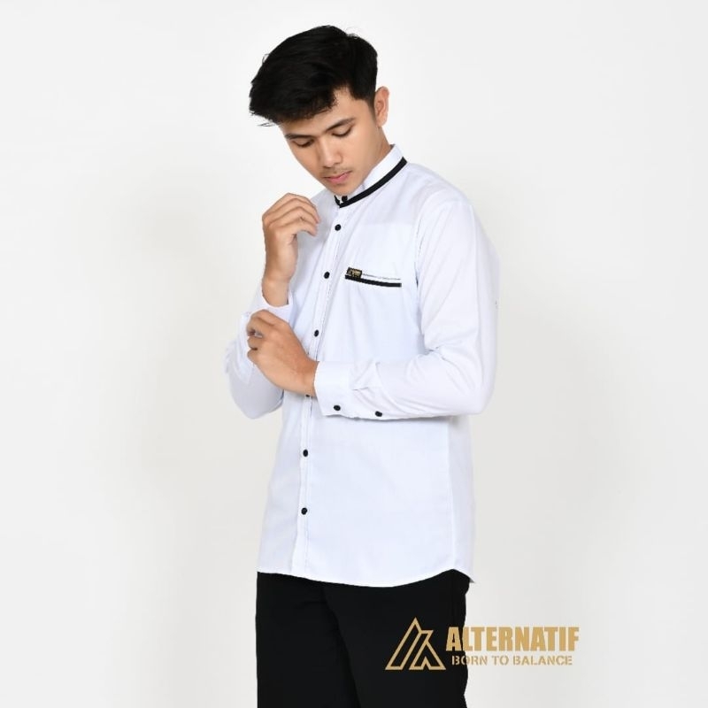 Baju Koko Kurta Dewasa Lengan Panjang Material Catton Adem