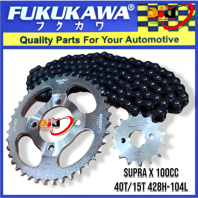 Gear Set Gir Paket Fukukawa Supra KEV Uk Rantai 428H-104L 40T-15T