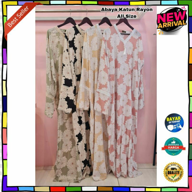 Termurah - NEW IN MAHKOTA STOK  Abaya Sholat Rayon MotifBy Mahkota Abaya Mahkota Abaya Katun Rayon A