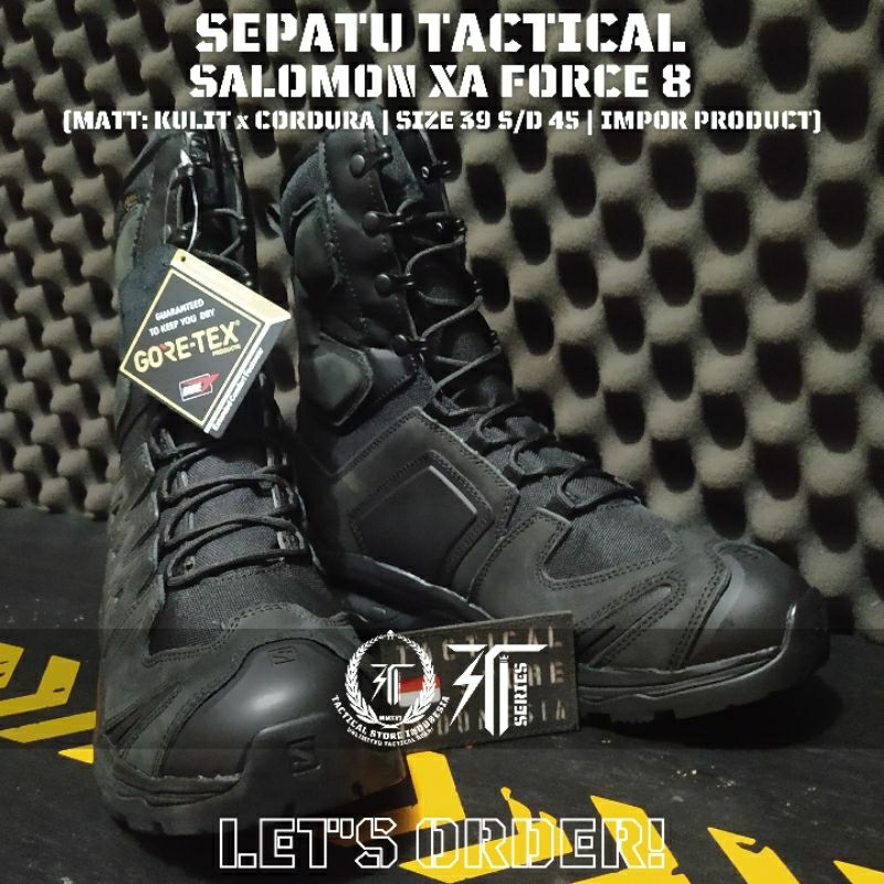 Sepatu PDL Tactical Salomon Made in China 8 Inch Hitam