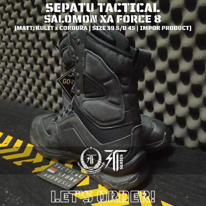 Sepatu PDL Tactical Salomon Made in China 8 Inch Hitam