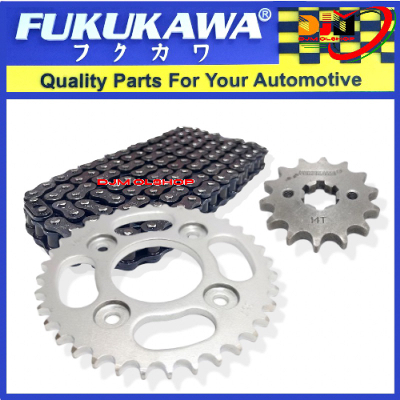 Gear Set Gir Paket Fukukawa Supra Fit New / Revo 100 Rantai 428H-106L-36T-14T