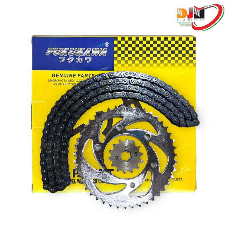 Gear Set / Gear Paket Fukukawa Vixion New 1PA NVL NVA Rantai 428H-122L-43T-14T