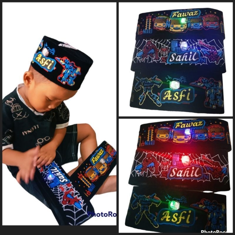 Songkok/Peci Anak LED Karakter
