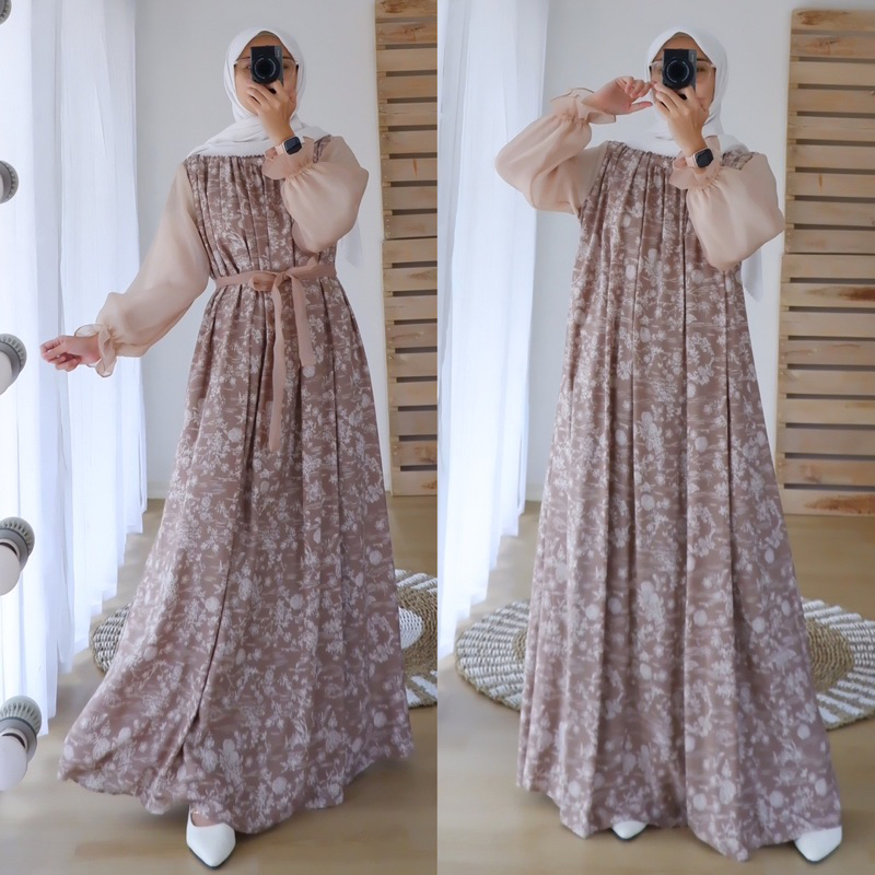 Nada Longdress Rayon MIX Organza || Dress Organza