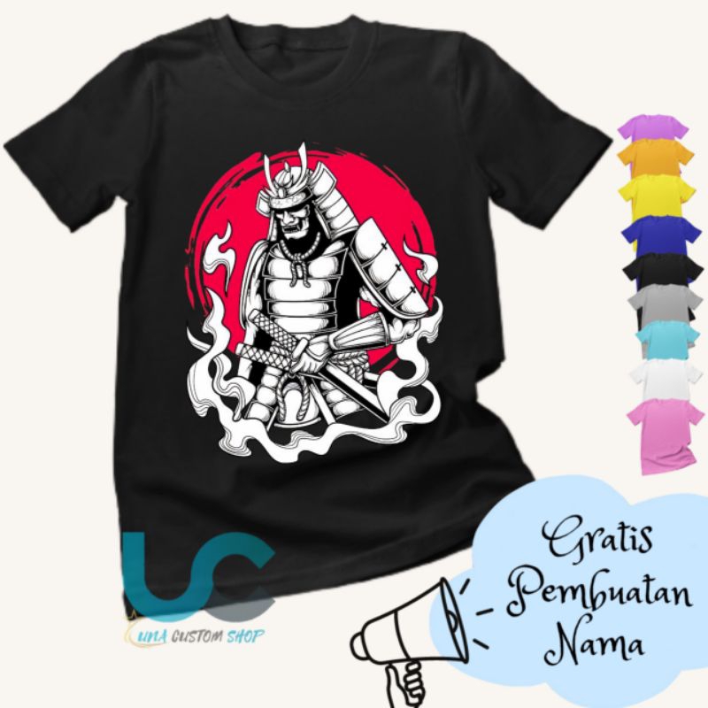 Kaos Anak Samurai | Baju Anak Samurai | Kaos Anak Sablon | Kaos Anak Custom Terbaru (FREE NAMA)