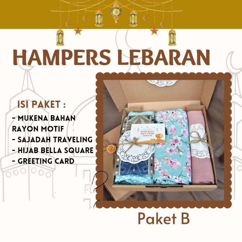 Hampers Lebaran paket Alat Sholat Mukena Sarung Sajadah
