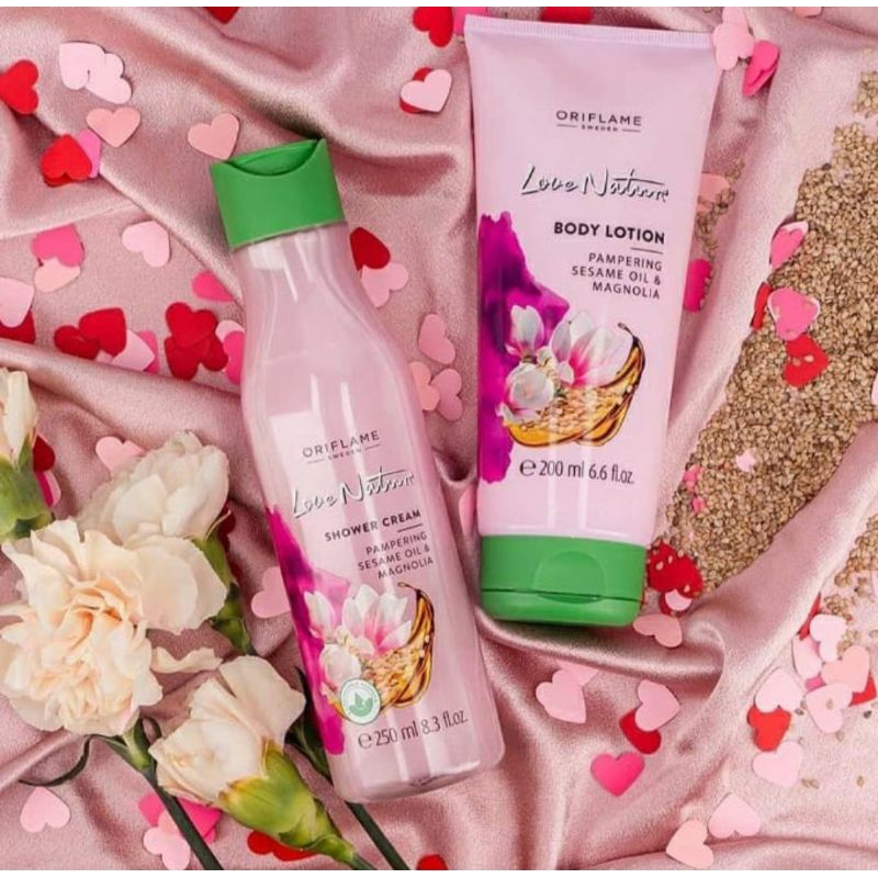 LOVE NATURE Pampering Sesame Oil &amp; Magnolia Lotion Shower Cream