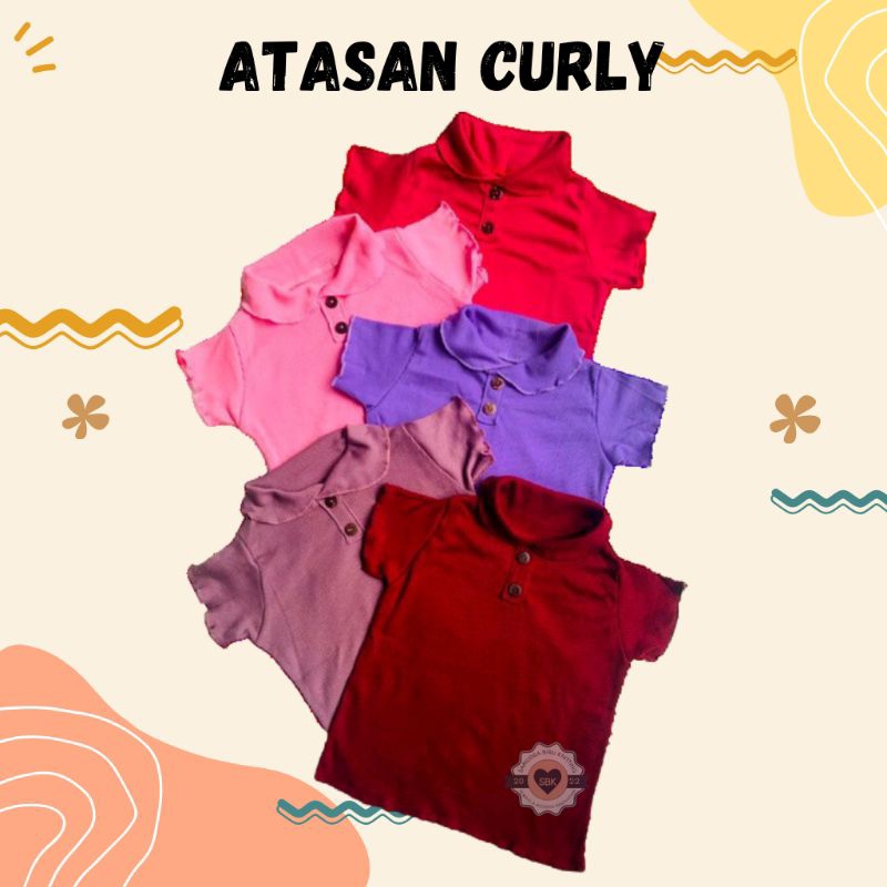 Baju Atasan Anak Perempuan Curly Ruffle Knit Tee Rib 1-5 Tahun