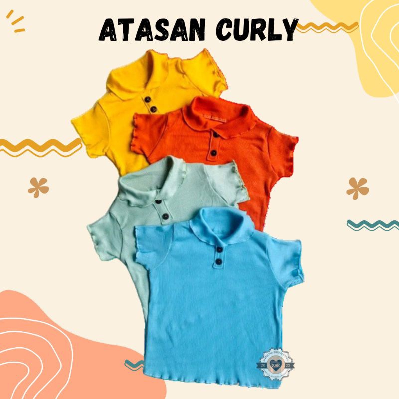 Baju Atasan Anak Perempuan Curly Ruffle Knit Tee Rib 1-5 Tahun