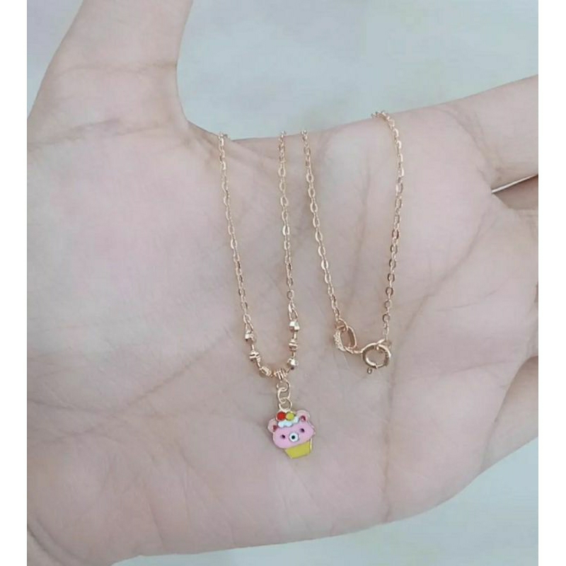 kalung koye anak nori vensy+ boneka (bts) cat warna/perak asli silver 925 lapis emas/perhiasan fashion wanita terbaru