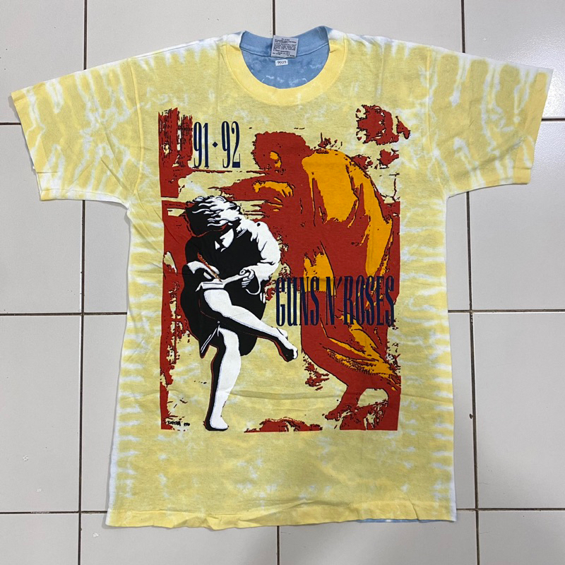 GUN N ROSES KAOS BAND VINTAGE AOP ALL OVER PRINT FULL PRINT BOOTLEG THAILAND