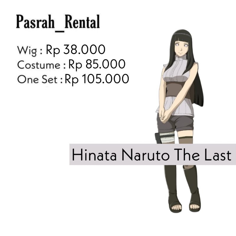 SEWA RENTAL KOSTUM / COSPLAY HINATA NARUTO THE LAST