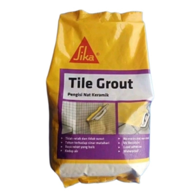 Sika Tile Grout Pengisi Nat Keramik 1 kg Semen Pengisi Nat Granit Keramik Ubin Tegel - Putih Cream H