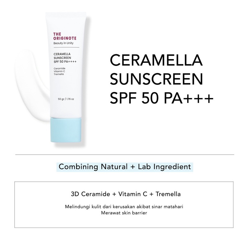 READY STOCK BPOM The Originote Ceramella Sunscreen SPF50 PA++++ Serum Sunscreen Skin Barrier Protect with Ceramide Vitamin C