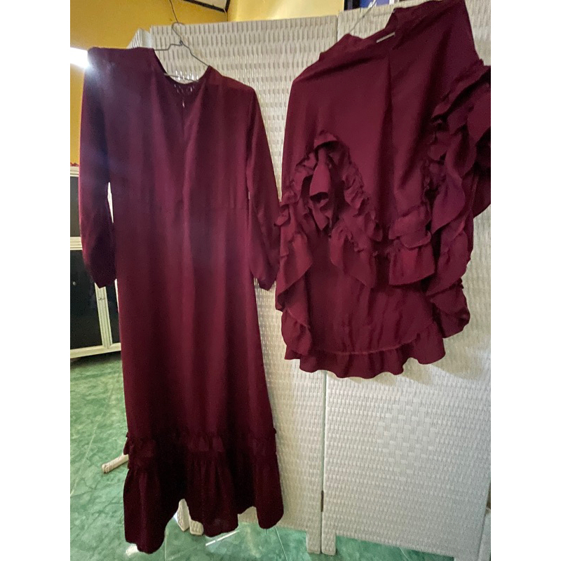 preloved gamis set syari 2 warna