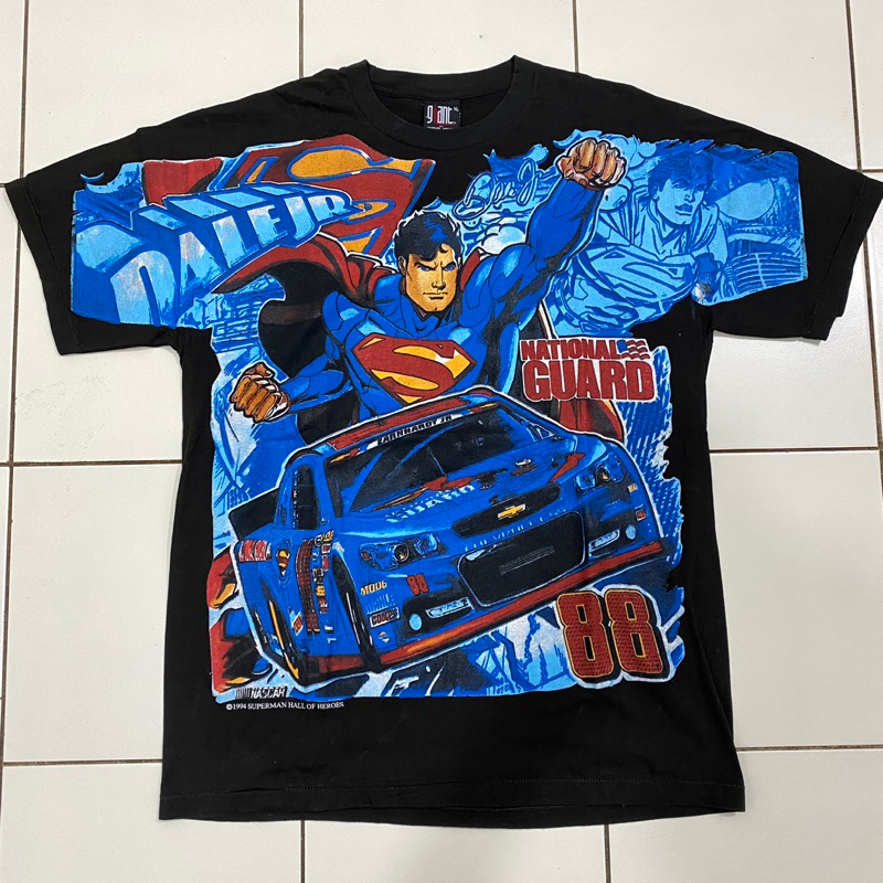 KAOS NARCAR X SUPERMAN DC BOOTLEG THAILAND BUILT UP TANPA JAHITAN SAMPING SAMPING AOP ALL OVER PRINT