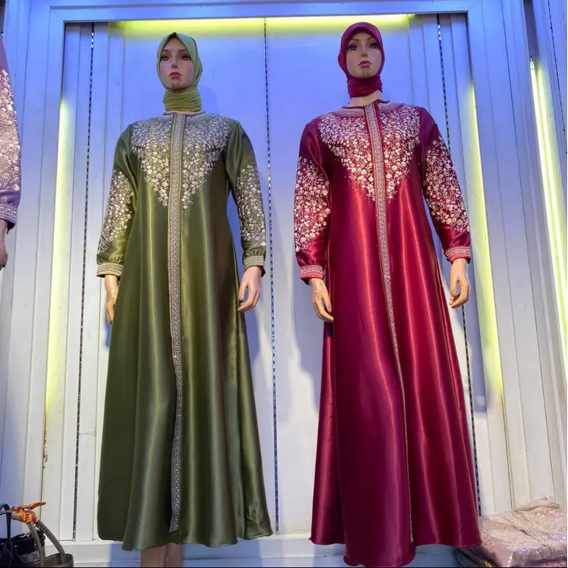 GAMIS SATIN KRISTAL / GAMIS BORDIR PREMIUM / GAMIS LEBARAN 2023 / GAMIS TERBARU / GAMIS BORDIR LANSU