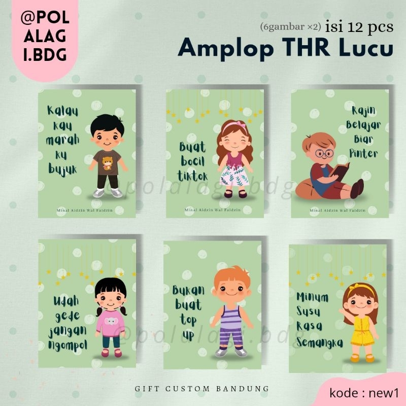 

Amplop THR Lucu isi 12pcs - by polalagi.bdg