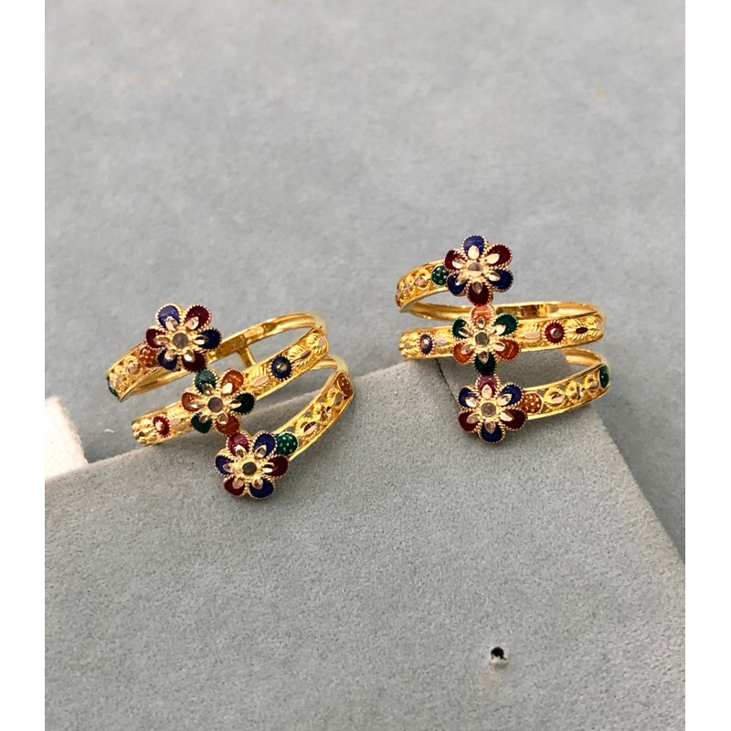 Cincin Model Bunga Dubai Emas kadar 700 16k
