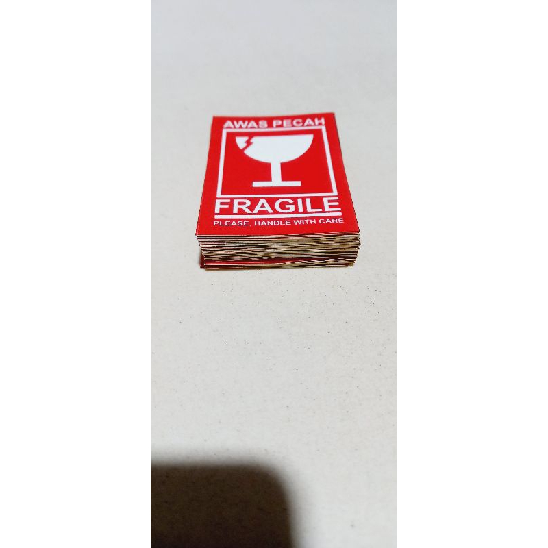 Sticker FRAGILE 4 x 6 cm,  Stiker Awas Pecah, Please Handle With Care