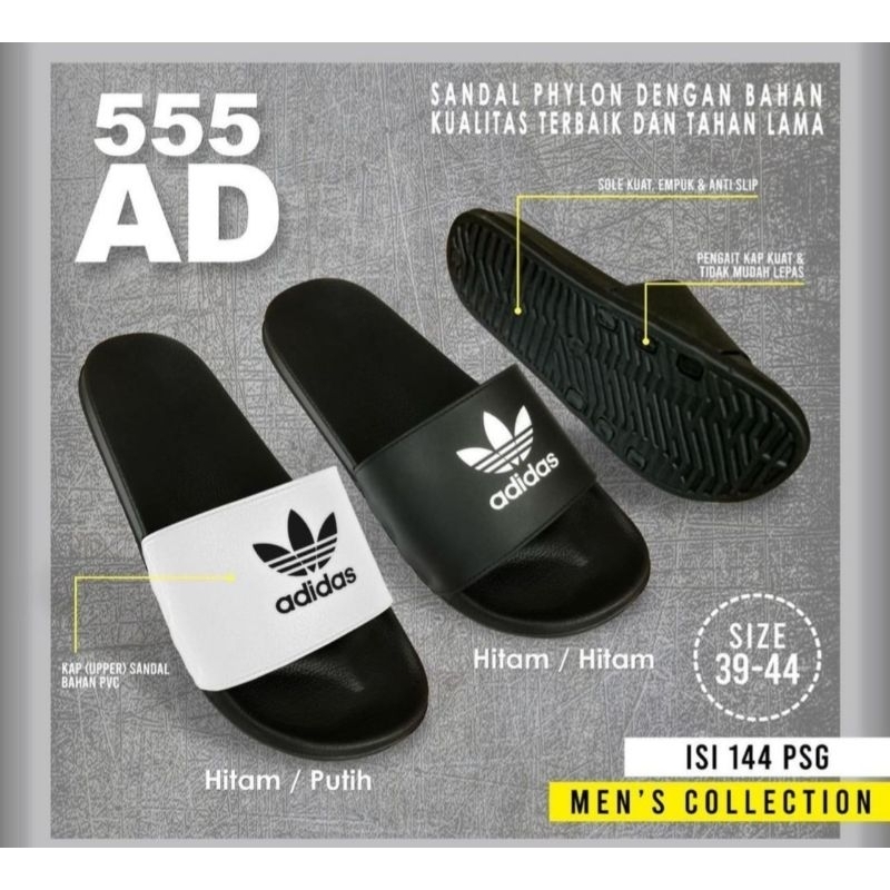 sandal selop cowok full hitam