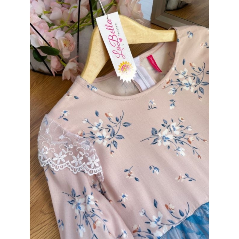 ADEM KATUN JEPANG ORIGINAL SET BERGO LENGAN KERUT TALI YASMINA GAMIS ANAK LABELLA TUTU PAKAIAN PEREM