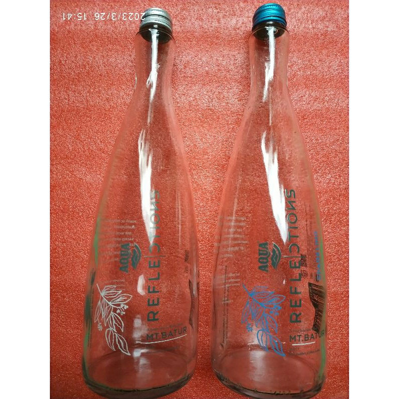 botol kosong botol aqua reflection 750 ml botol kaca vas bunga