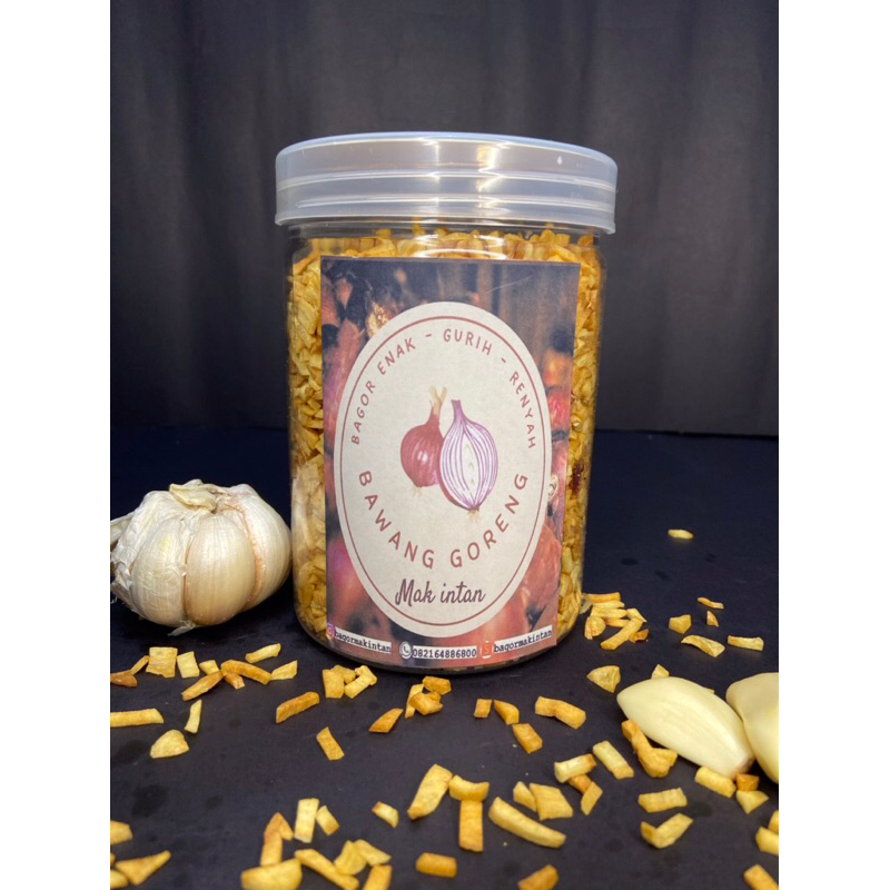 

Bawang Putih Goreng Original 350 Gram - Bagor Mak Intan - Kriuk dan Renyah