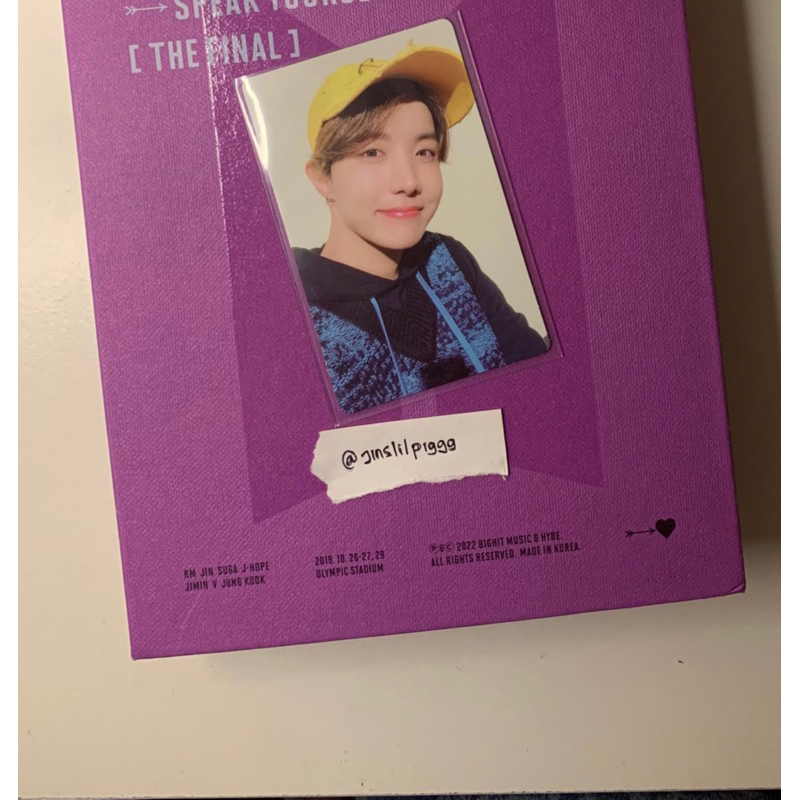 RPC J-HOPE love yourself speak yourself the final photocard jhope bts digital code