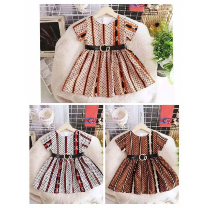 DRESS ANAK IMPORT PREMIUM 1-5 TAHUN FREE BELT CANTIK / DRESS SANTAI ANAK IMPORT PREMIUM