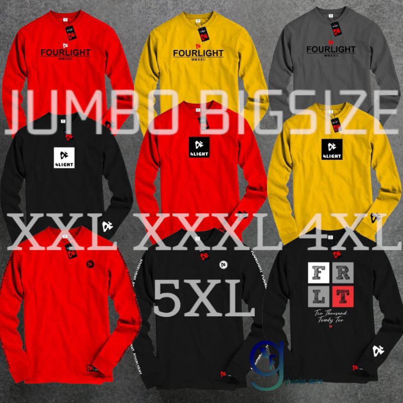 Kaos Jumbo Pria XXL XXXL Kaos Lengan Panjang Bigsize XXL XXXL 4XL 5XL