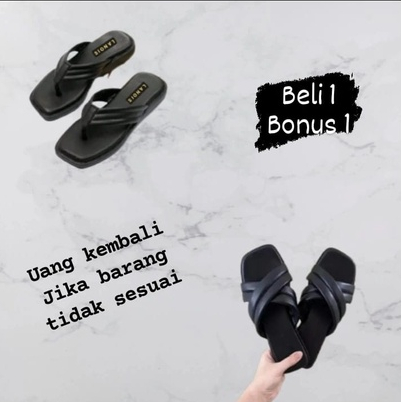Sandal Wanita Sendal Jepit Empuk Kekian Terbaru 2023 Beli 1 Gratis 1