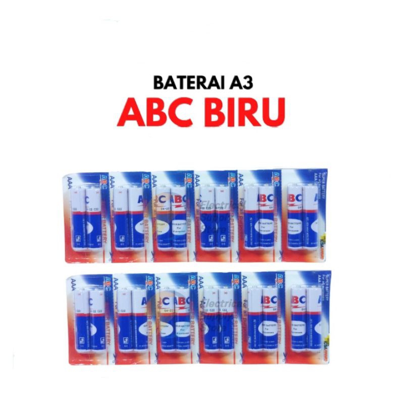 BATERAI ABC BIRU AAA / BATERAI ABC A3 / BATERAI A3 / BATERAI REMOT [ HARGA 2pcs]