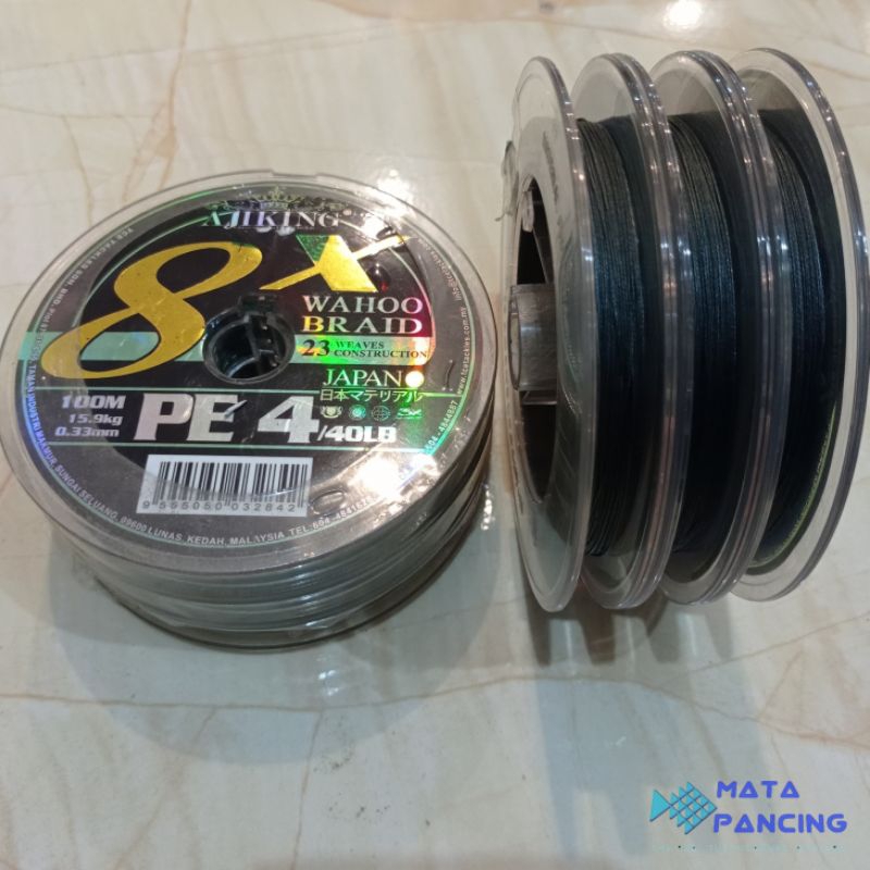 Benang PE Ajiking Wahoo Braid X8 connecting 100m benang pancing