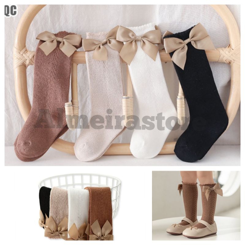 Kaos Kaki Panjang Anak Perempuan Model Pita Lucu Anti Slip