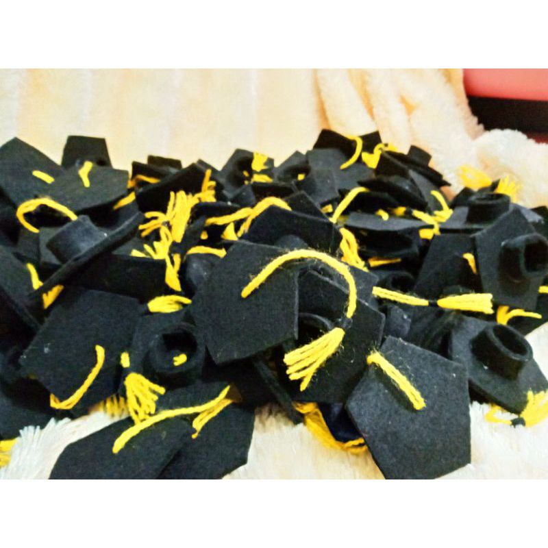 Toga boneka wisuda / toga boneka mini / topi polisi/ boneka polisi/ topi coklat