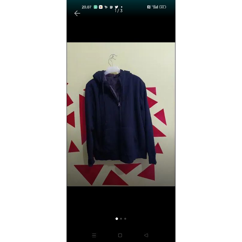 Jaket zipper uniqlo sherpa