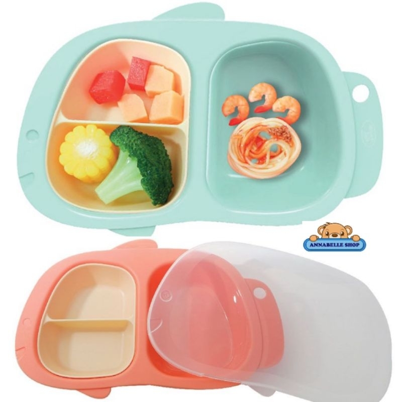 Baby Safe B357 Meal Plate with cover - piring makan anak dengan tutup