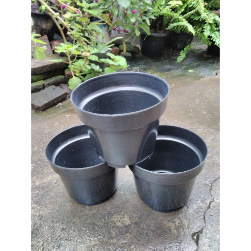 Pot tanaman bunga hitam 15 17 20 cm,pot hitam,pot bunga berkualitas,pot tanaman warna hitam