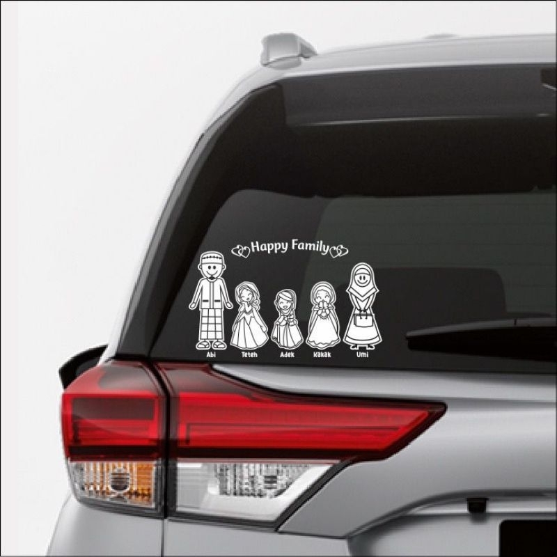 Stiker Happy Family / Stiker Kaca Mobil / Stiker Mobil / Stiker Universal / Stiker My Family