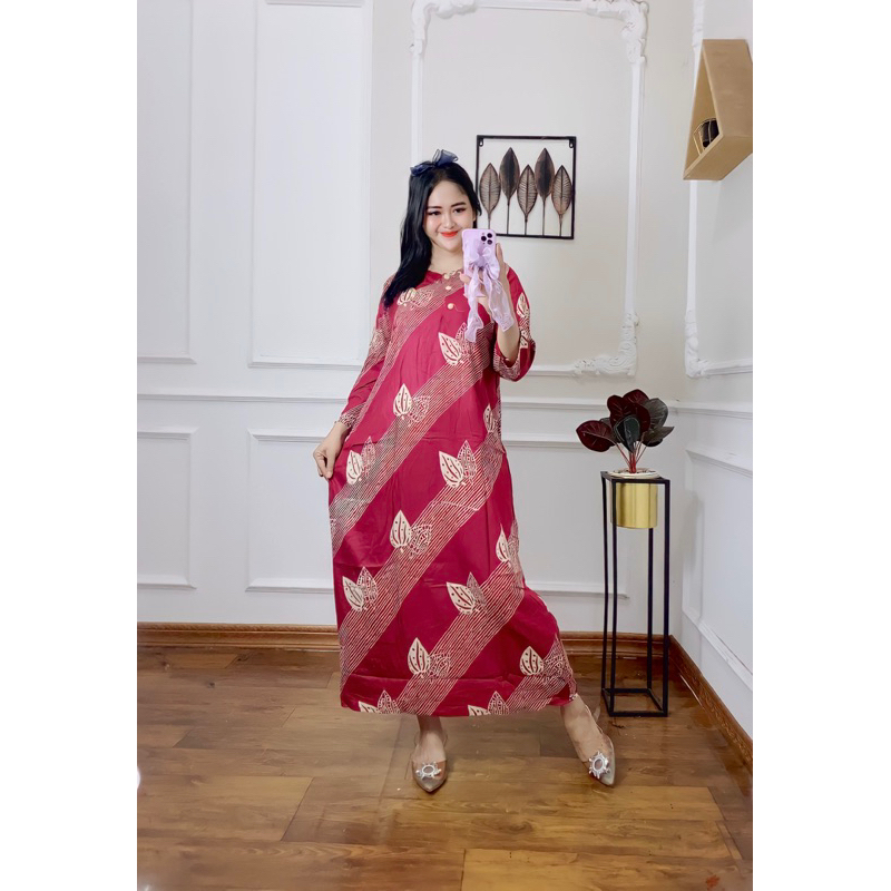 Batik Rinatex - Paket Bundling Longdress Cabutan 100rb Dapat 3pcs - Longdress Batik Sablon Busui Friendly